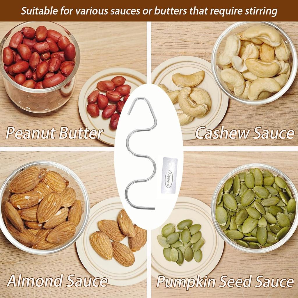 Longer Peanut Butter Stirrer 304 Stainless Steel Peanut Butter Stirring Stick – Efficient Natural Peanut Butter Stirrer, Peanut Butter Stirrer with