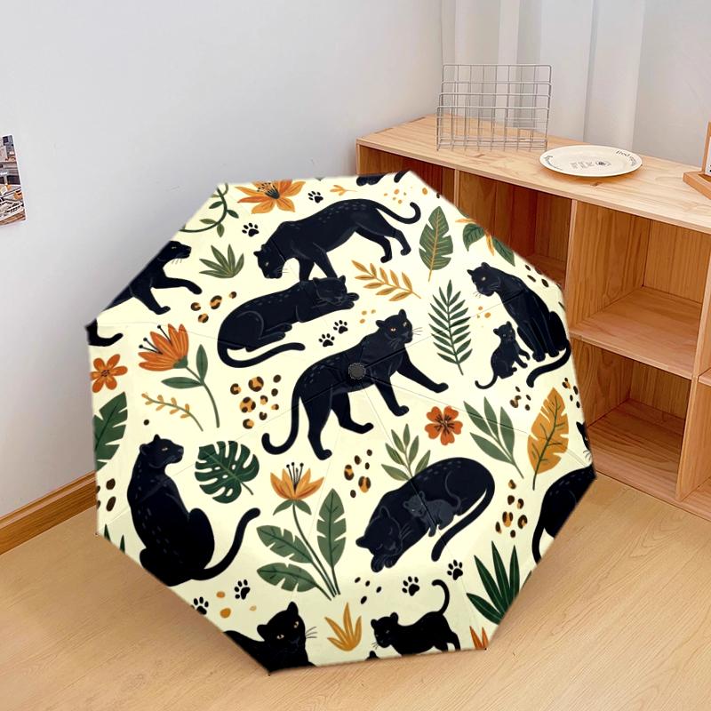1 Pezzo Ombrello Pieghevole Automatico - Fantasia Animali Carini, Design Portatile e Pieghevole con 8 Stecche, Regali di Natale e Compleanno