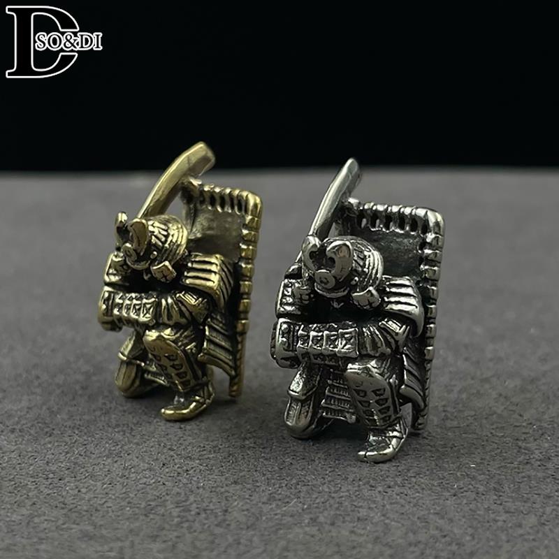 Japanese Broadsword Samurai EDC Brass Knife Beads Lanyard Pendants Outdoor Tool DIY Para-cord Woven Bracelets Charms Accessories