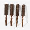 Barber Hair Round Roller Wood Hair Brush Boar Bristle Nylon Hair Comb Hairdressing Combs Round Paddle Brush Women Men Curly Hair