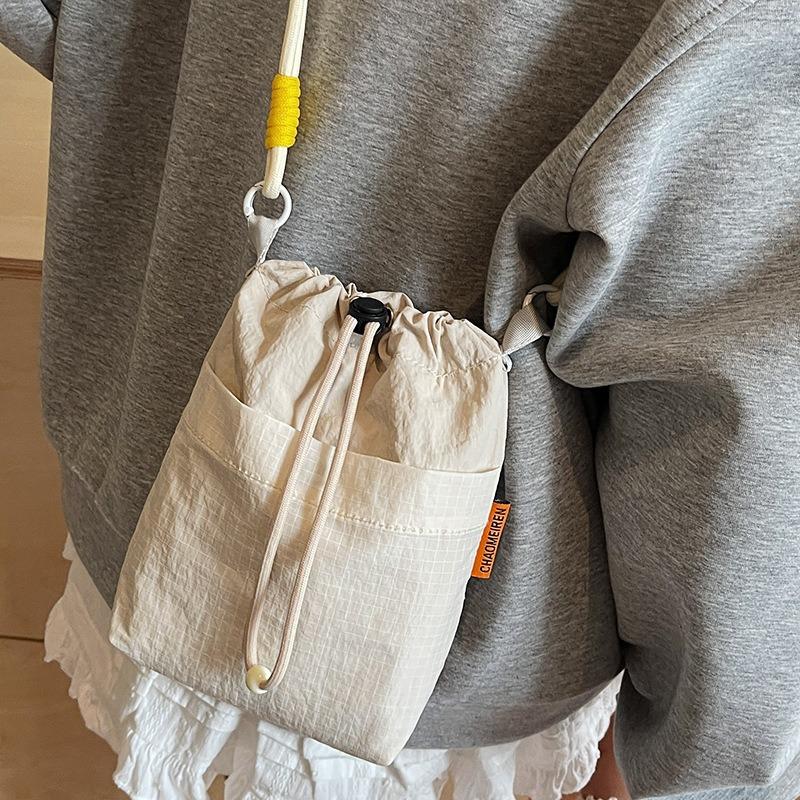 Patchwork Kontrast Kordelzugtaschen, kreative Aufbewahrungstaschen, Damen Umhängetaschen, Crossbody-Taschen, lässige Mode-Taschen