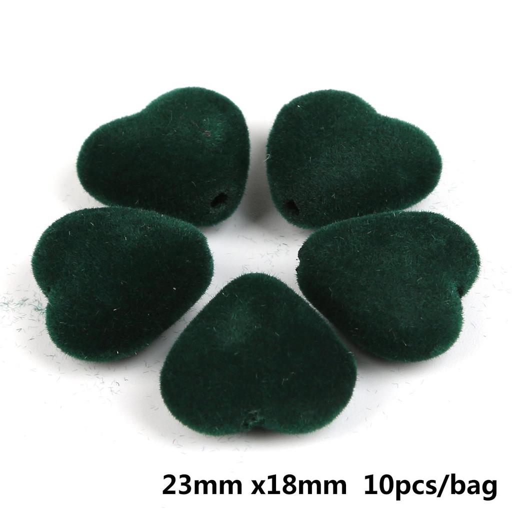 10/20Pcs Acrylic Velvet Heart-shaped Pendant Charm For Jewelry Making DIY Earring Accessories