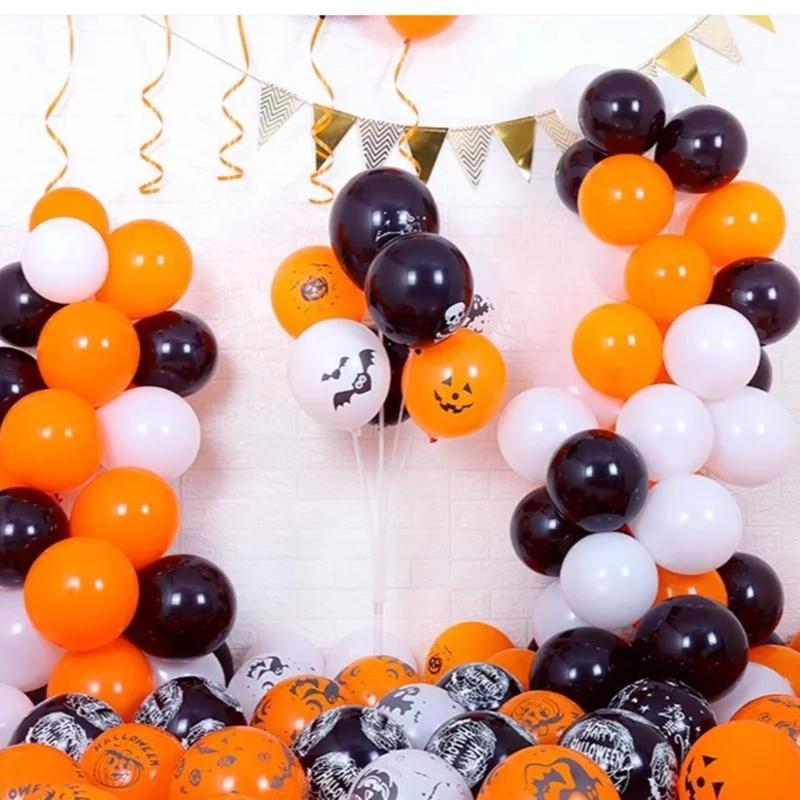 50pcs Halloween Latex Balloons Inflatable Ghost Pumpkin Foil Balloon Kids Toys Halloween Party Baby Shower Decoration Supplies