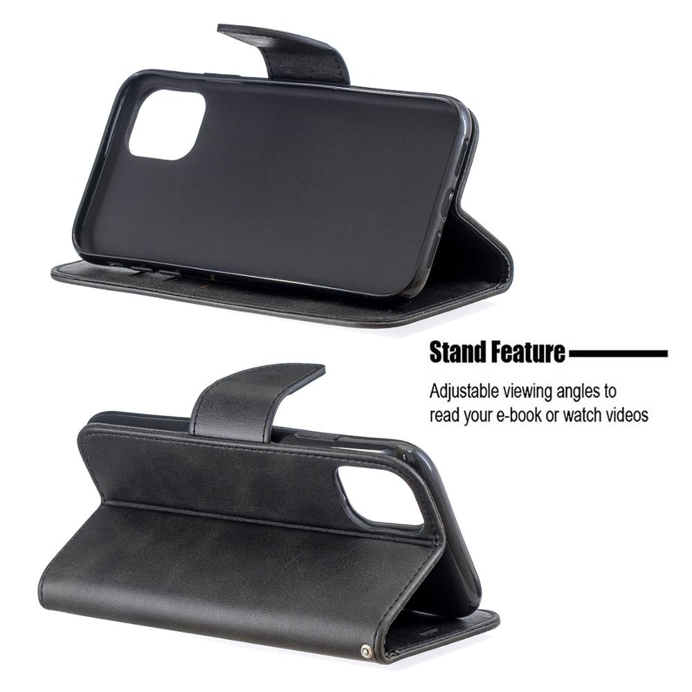 Etui z klapką ze skóry owczej PU do iPhone'a 11 Pro Max X XR XS Max Portfel Etui na portfel Książka Coque do iPhone'a 7 8 6 6S Plus 5 Funda