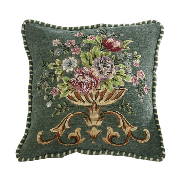 Luxurious Fabric Throw Pillow Cover with Detailed Embroidery,Pillowcase Gift for Modern Homes Soft Comfortable Fabric