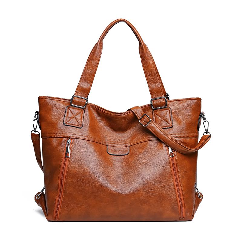 Soft Leather Handbag Women's Shoulder Crossbody Bag Large Capacity Tote Bag Mother's Bag