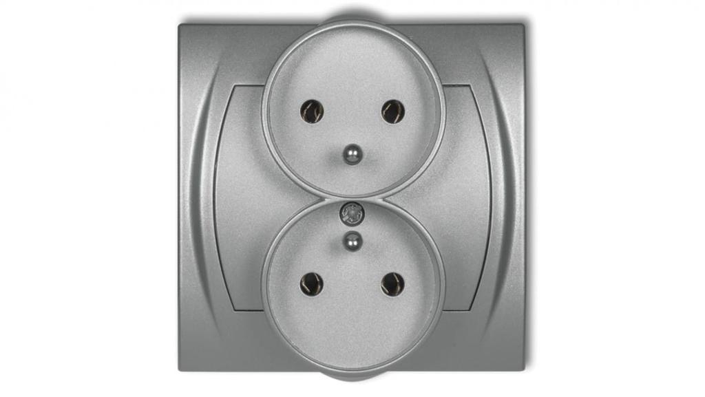 Logo Double Socket Z/U Silver Metallic 7Lgpr-2Z