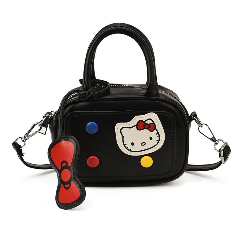Cartoon Kitten Crossbody Bag for Kids - Mini Bow Shoulder Bag for Girls