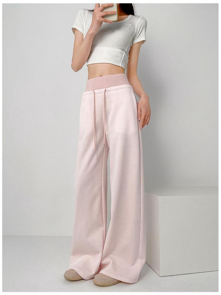 Women's High-Waisted Autumn Casual Cotton Wide-Leg Sweatpants