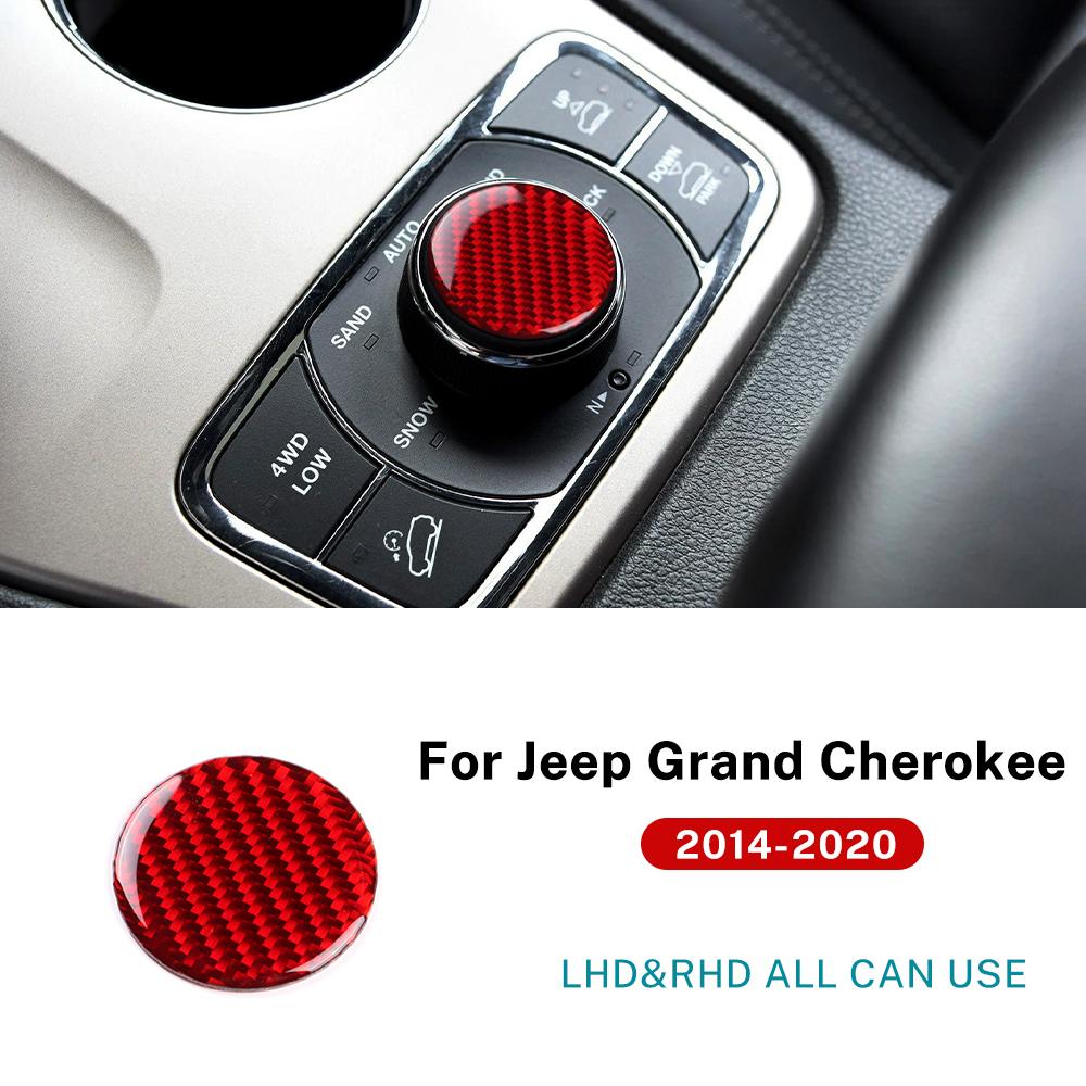 

Real Soft Carbon Fiber Sticker For Jeep Grand Cherokee 2014 2015 2016 2017 2018 LHD RHD Car Multimedia Button Panel Red Carbon