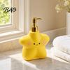 Versatile Soap Container 400ML Cartoon Star Dispenser with Plastic Pump, Refillable Liquid Hand Container, Empty Shower Gel Lotion Bottle for Bathroom