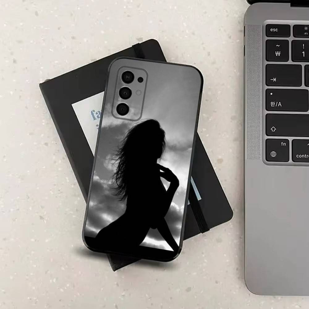 Sexy Girl Silhouettes Phone Case For Samsung Galaxy A73,31,32,72,41,53,52,71,22,5G,Note,J7,8,9 Soft Black Silicone Cover