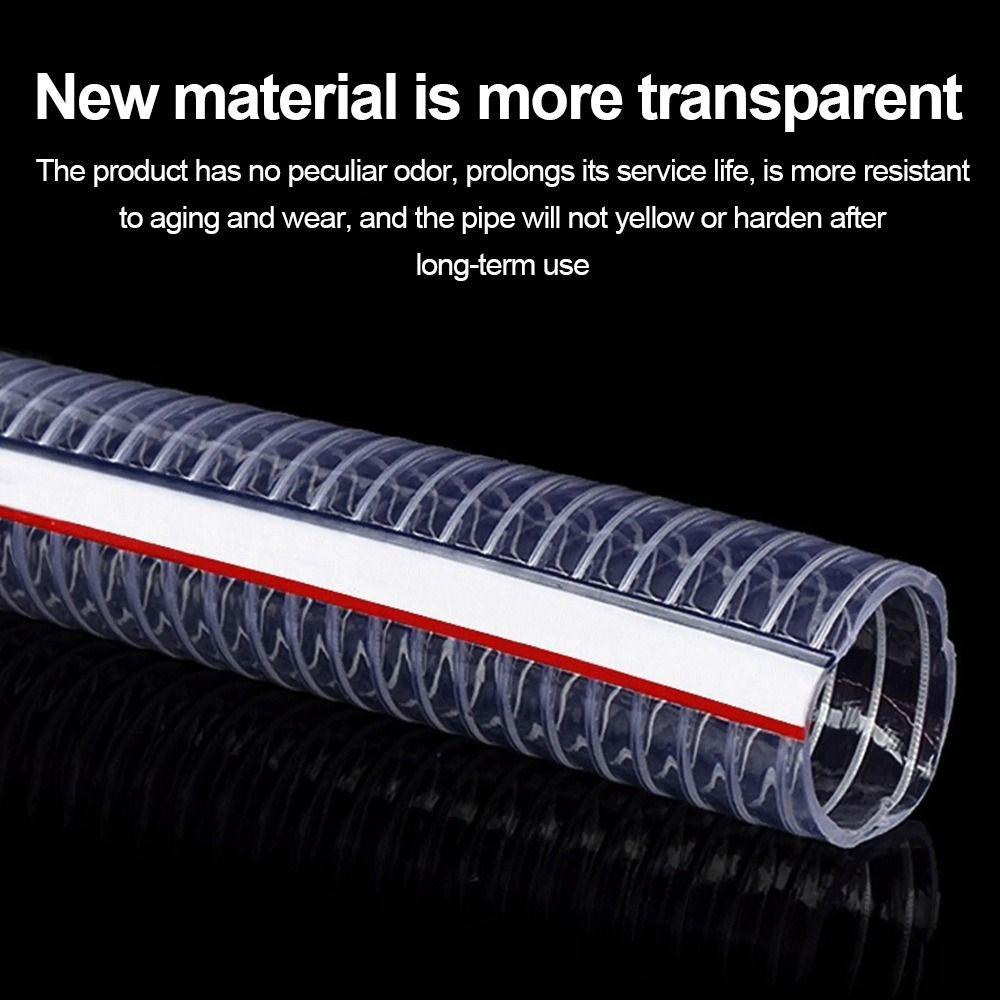 New PVC Steel Wire Hose Transparent ID 10-25mm Flexible Pipe 1/3meters Water Pump Tube