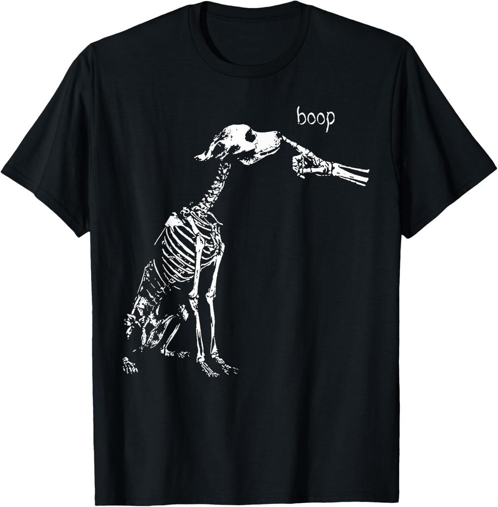 Boop Lustiges Hunde Skelett Boop Halloween Nacht Hund Grafik T-Shirt unisex T-Shirt