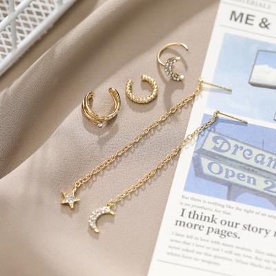 Super Flash Moon Ohrclips, nicht durchbohrte Ohrringe, feminine Persönlichkeit, vielseitige Ohrringe