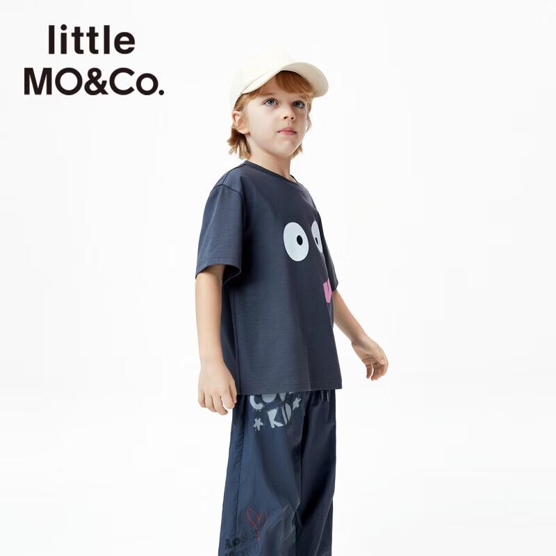 

Little MO&Co. Детская футболка с принтом эмодзи, классная, быстросохнущая, с коротким рукавом 130