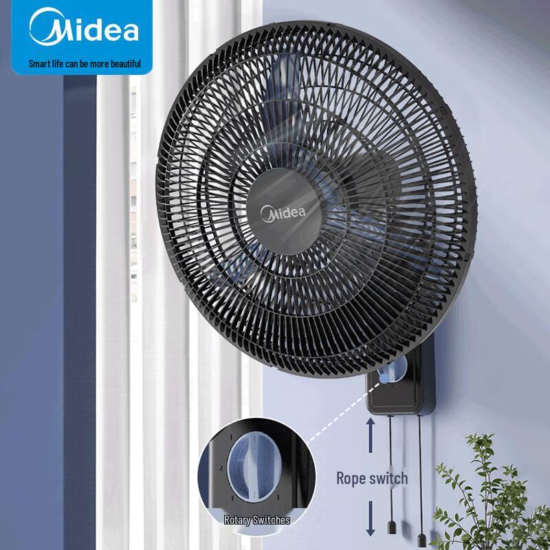 Midea 20-inch Wall-Mounted Oscillating Industrial Fan CN plug (adapter included)