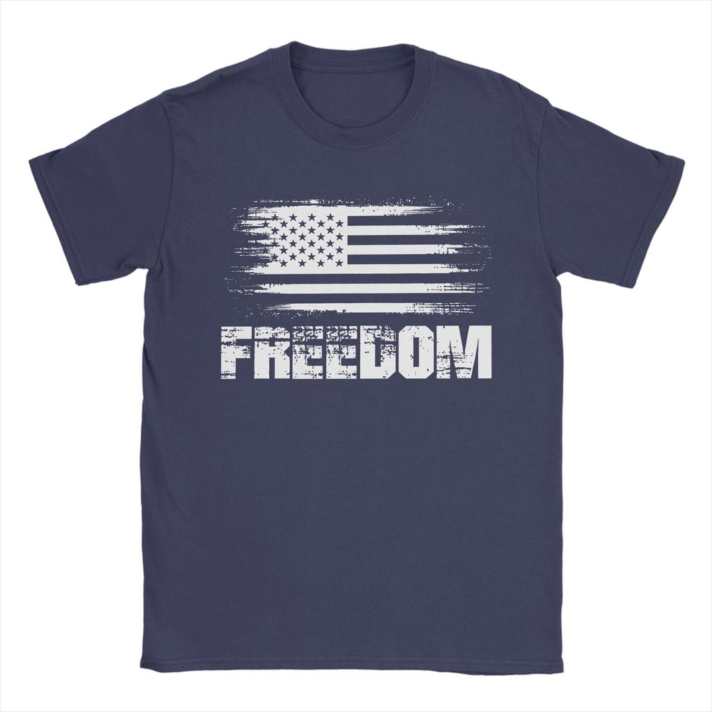Harajuku T-Shirt Summer Freedom Novelty T-Shirts Charlie Kirk Pure Cotton Tshirt for Men Y2K Funny Plus Size Short Sleeve Tees