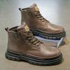 Men's shoes high-top Martin boots men's British retro tooling shoes platform non-slip outdoor casual short boots leather shoes