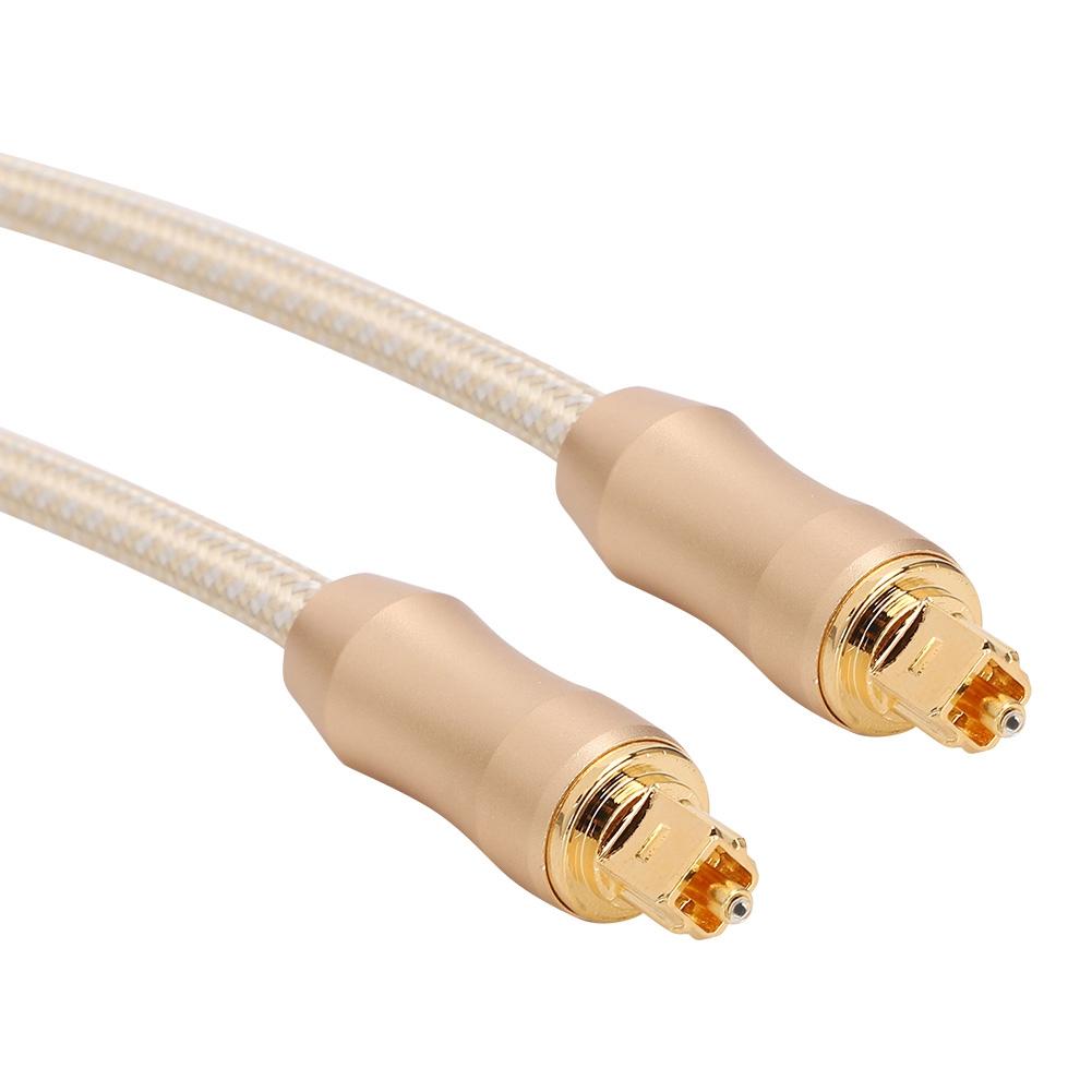5.1 Sound Track Digital Optical Fiber Audio Cable Gold for Speaker Power Amplifier TVGold 3m