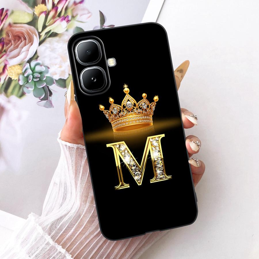 For Infinix Smart 20 4G Case Crown Letters Soft Silicone Phone Cases For Infinix Smart20 X6840 X6840B Protection Back Cover