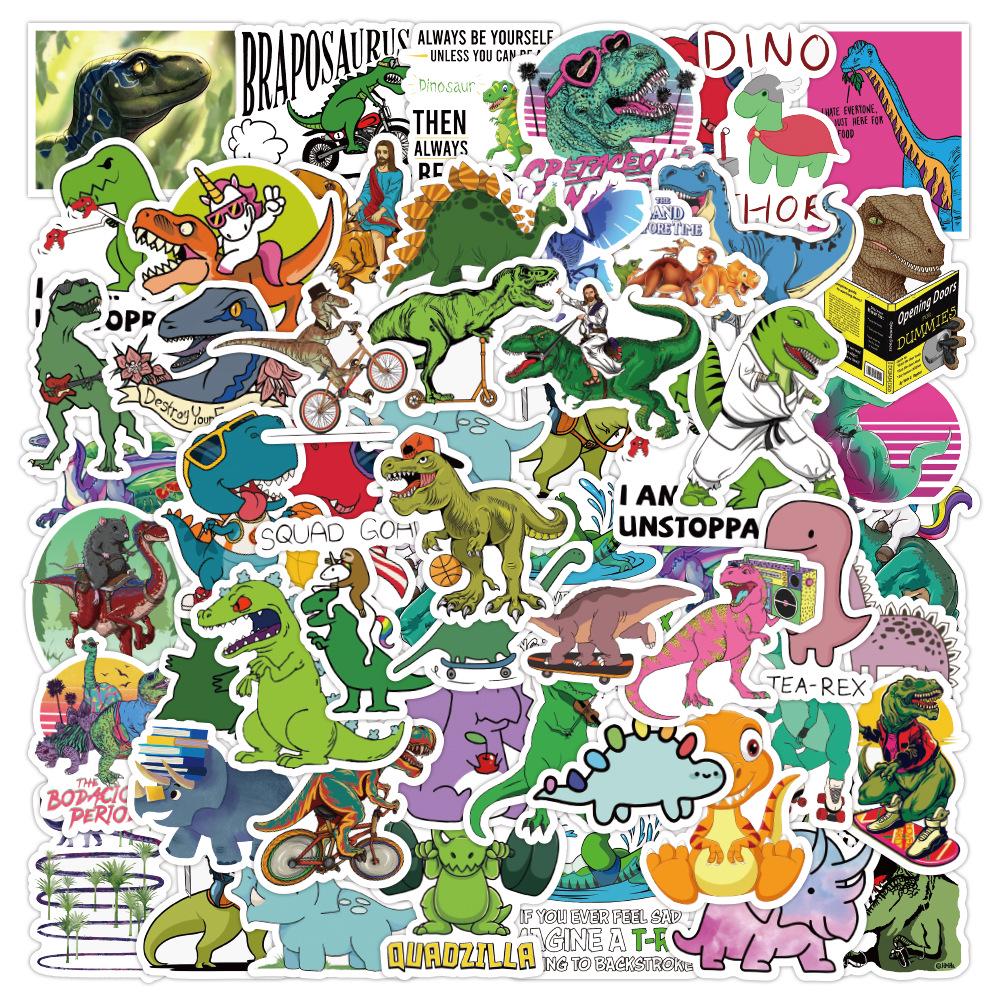 Cute Dinosaur Graffiti Stickers - Waterproof Decals for Phone Cases, Water Bottles, and Notebooks, 50-100 Sheets