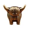 Highlands Cow Figurines Farmhouse Decors,Metal Highlands Cow Statue Ornament for Table Bookshelf Decors Calf Lover Gift