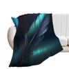 Colored Feather Printed Blanket Watercolor Bohemian Comfort Flannel Blanket For Sofa Bed Blanket