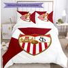 Set Lenzuola 3 Pezzi Stampato Sevilla FC Copripiumino Traspirante con Federe Biancheria da Letto Decorativa per Camera da Letto Casa