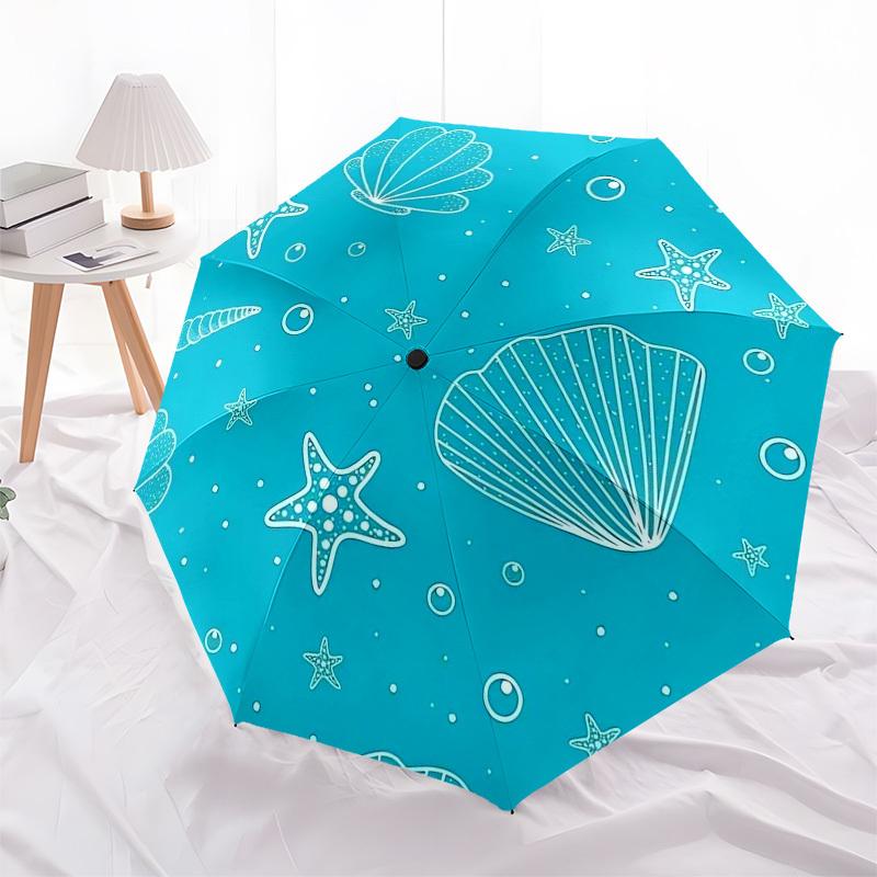 1pc Cartoon Pattern Umbrella with Plastic Handle,Suitable for All Seasons Home Travel Outdoor Umbrella