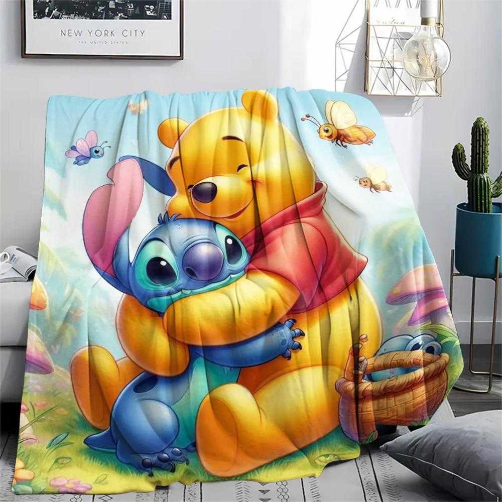 Winnie Pooh Love Heart Blanket Suitable For All Seasons Sofa Blanket Sheet Christmas Gifts Bedroom