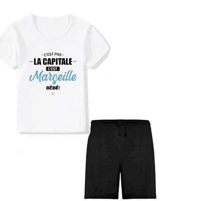 Kinder-Set T-Shirt + Shorts aus Marseille-Baumwolle