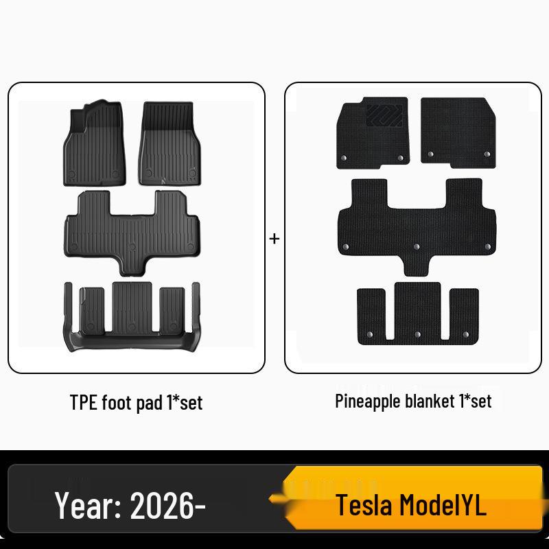 Durable Waterproof TPE Floor Mats for 2025 Tesla Model Y