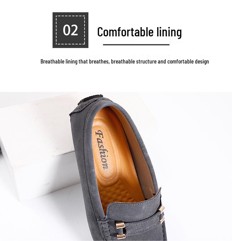 Men's K1006 Moccasins Loafers – Spring/Summer Suede Slip-On, Low-Top, Flat Bottom, Large Size Casual Driving Shoes.