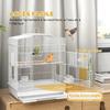 Birdcage Aviary, Feeders, Perches, Removable Droppings Tray, 46.5 x 36 x 59 cm, White