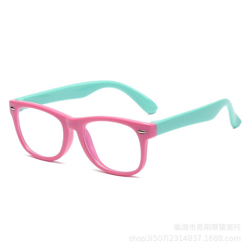 Anti Blue Light Kids Glasses Children Square Optical Eyeware Boy Girls Square Computer Transparent Eyeglasses Silicone Frame