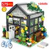 City Street View Building Blocks Set DIY Brick Flower Coffee Shop MOC Camping Tent Model Architecture Figures Toys for Kids Gift