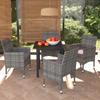 Day and Night - Day and Night 5-piece Garden Furniture Set with Gray Synthetic Rattan Cushions