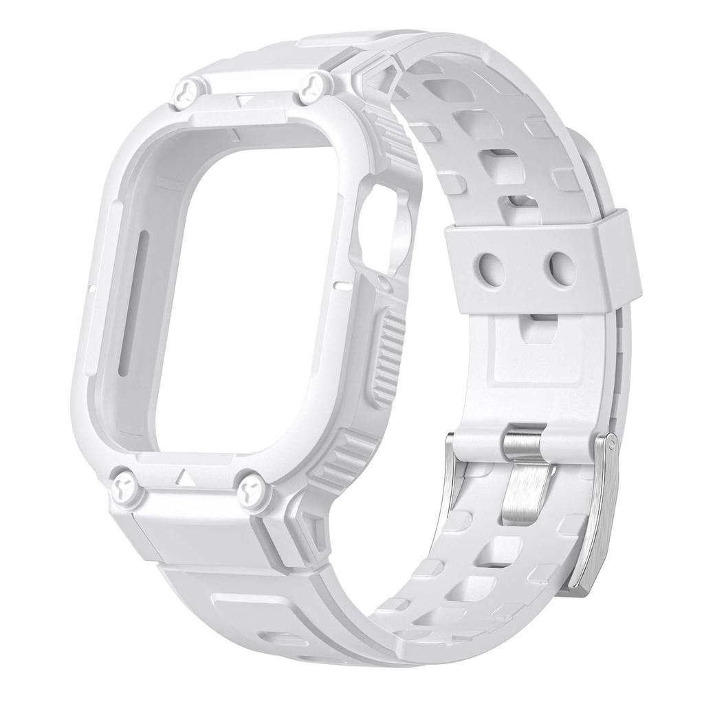 For Apple Watch Series 8/7 45mm/6/5/4/SE/SE (2022) 44mm/3/2/1 42mm Smart Watch Strap Silicone Wrist Band+Watch Case