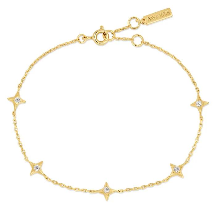 Gold Star Station 925 Silver Bracelet B061-02G.