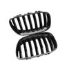 1Pair Car Front Hood Bumper Kidney Grille Grill Single Line Chrome Black For BMW X5 E53 2004 2005 2006 51137113733 51137113734