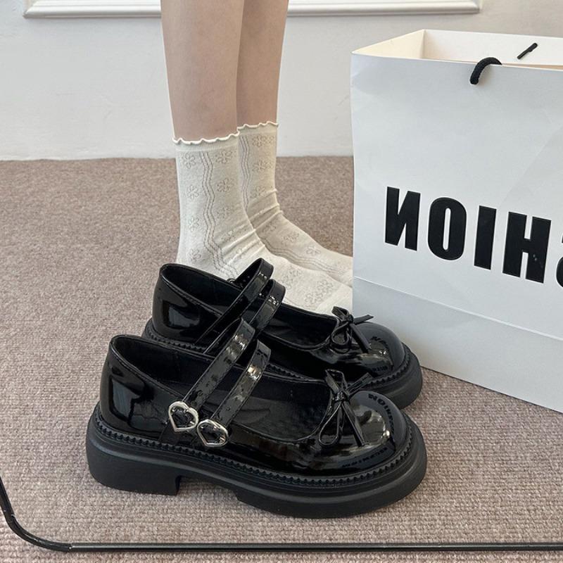Small leather shoes women's new summer retro platform college style Mary Jane single shoes with skirt round head
