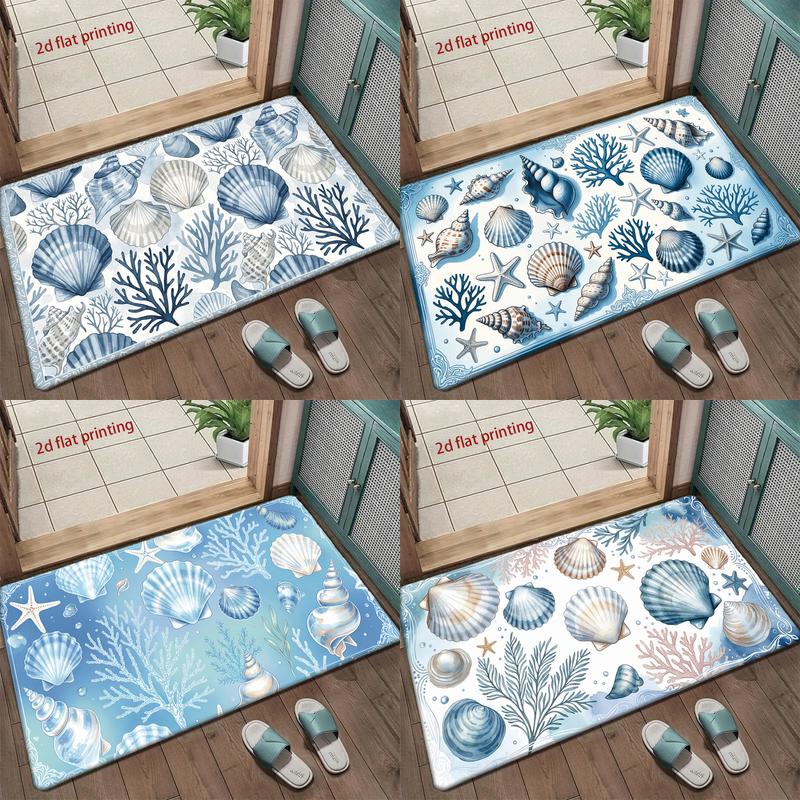 Seashells Ocean Pattern Mat Living Room Decoration Home Sofa Non-Slip Carpet Study Bedroom Tatami Children'S Soft Floor Mat