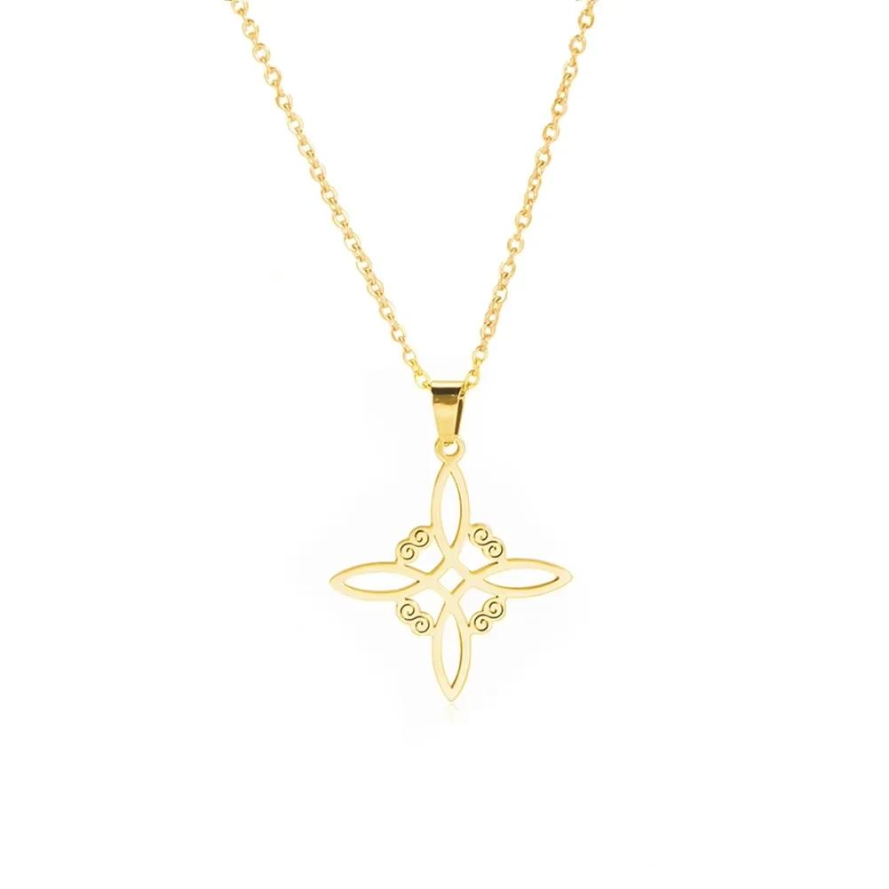 Dreamtimes VigWitches Knot Tetragrammaton Hexagram Candlestick Pendant Necklace for Women Men Witchcraft Wiccan Jewelry Gifts
