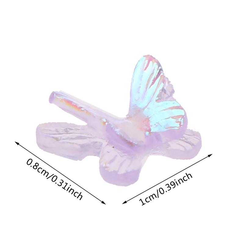 20 szt. Aurora Brokatowe Kolorowe Motyle Ozdoby do Paznokci DIY Żywica Naklejki Manicure