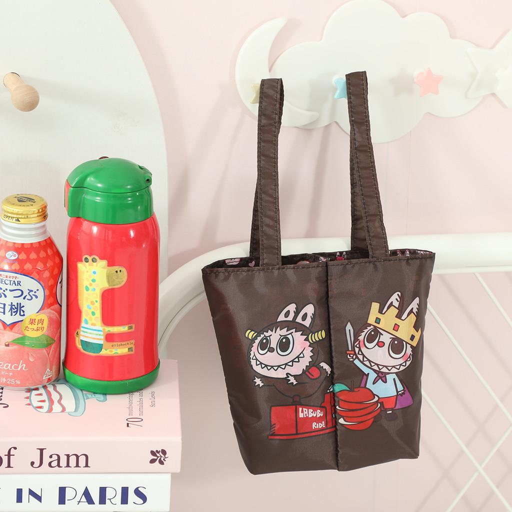 

Складная милая сумка-тоут с двойным отделением Mofusand для повседневного использования и хранения Brown Crown Plush