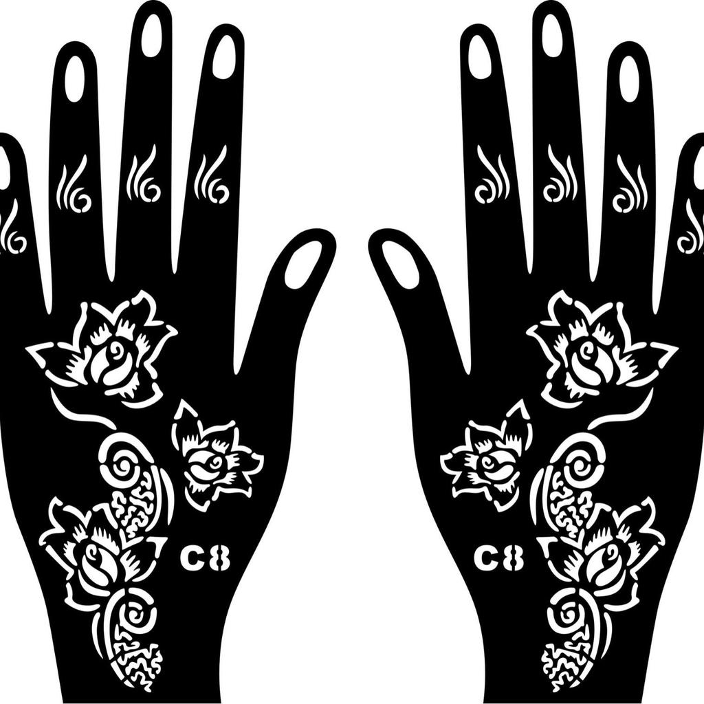 Dark Hand Tattoo Stickers: Original, Beautiful Hand-Shaped Temporary Tattoo Templates