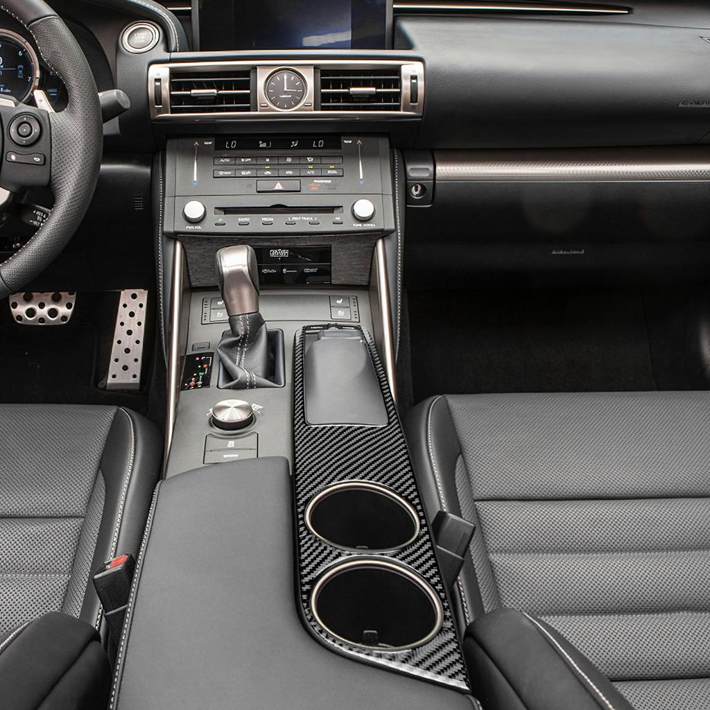 For Lexus IS 13-19 Carbon Central Air Vent Frame Gear Cup Holder Trim Anti Scratch Center Console Interior Decor Car Accessories