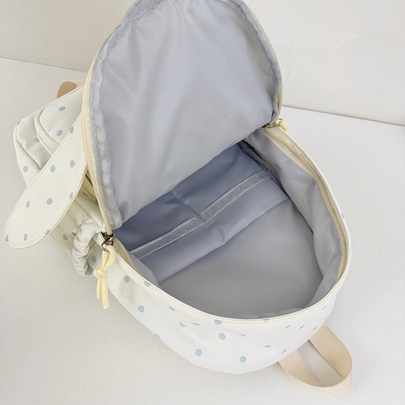 Women Polka Dot Nylon Backpack Casual Travel Daypack School Bag