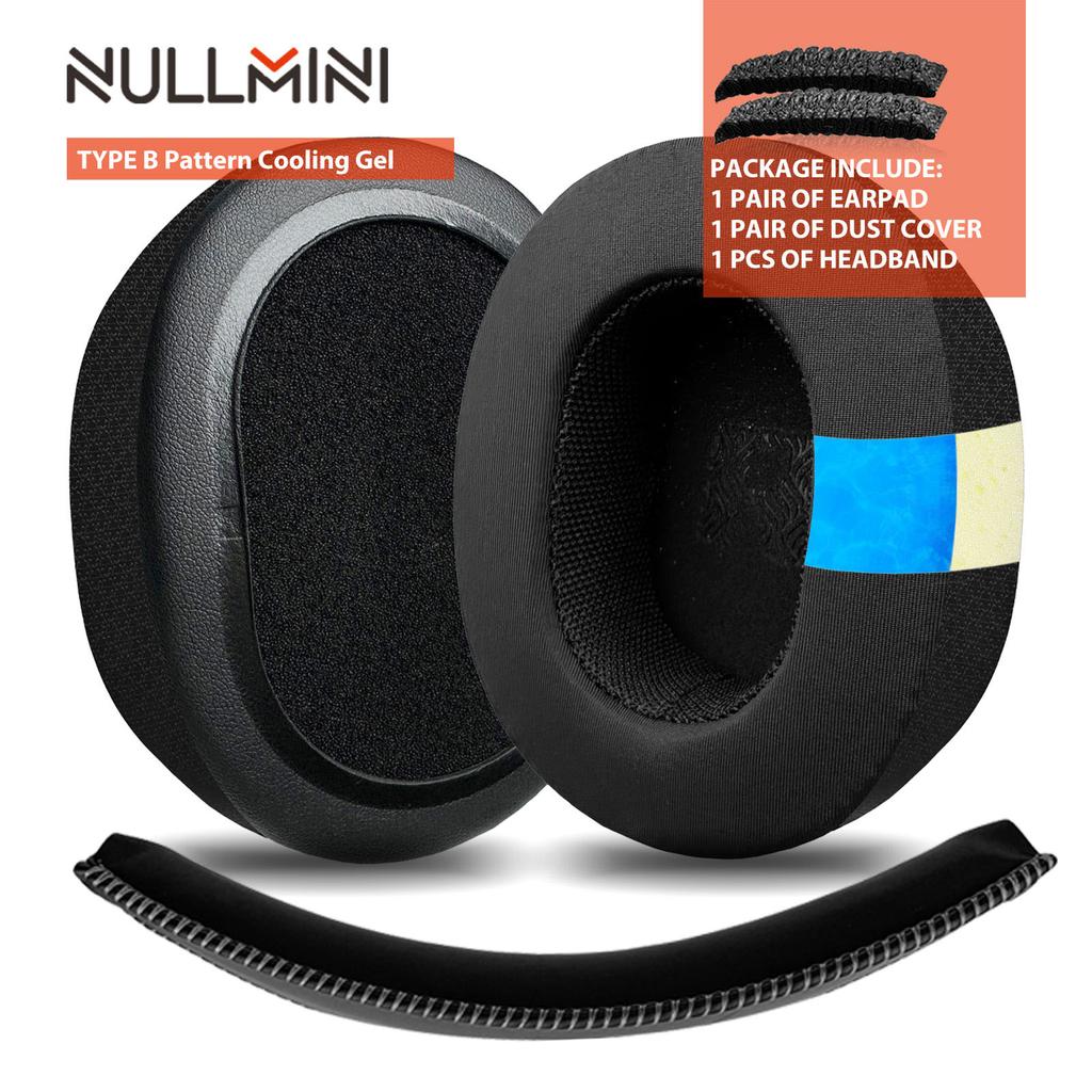 Nullmini Earpads Suitable for HyperX Cloud 1, 2, Silver, II, Core, Alpha S Headphones Replacement Ear Cushion Pads Headband